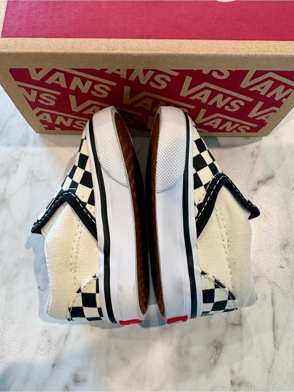 Vans Kids Checkerboard Slip-On in Black and White - Picture 7 of 7